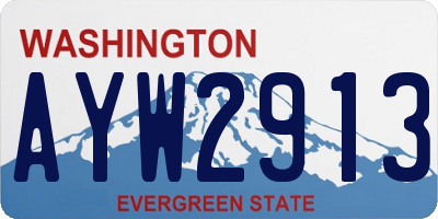 WA license plate AYW2913