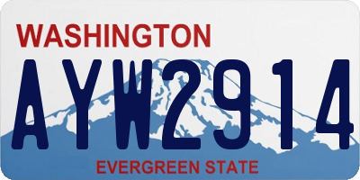 WA license plate AYW2914