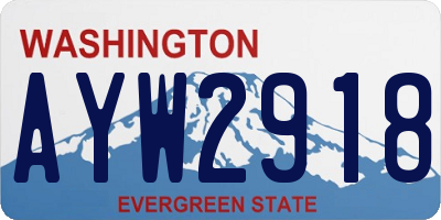 WA license plate AYW2918