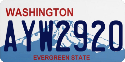 WA license plate AYW2920
