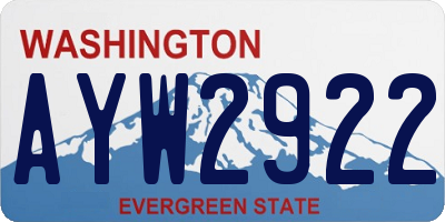 WA license plate AYW2922
