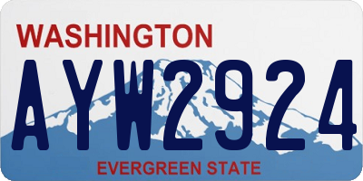 WA license plate AYW2924