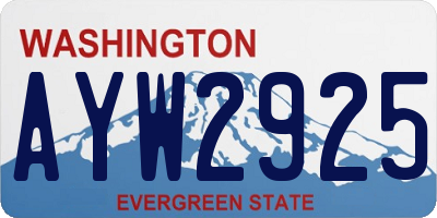 WA license plate AYW2925