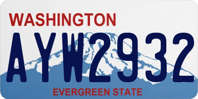 WA license plate AYW2932