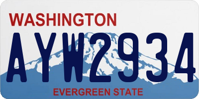 WA license plate AYW2934