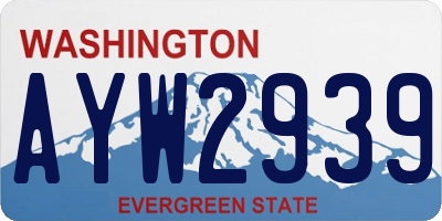 WA license plate AYW2939