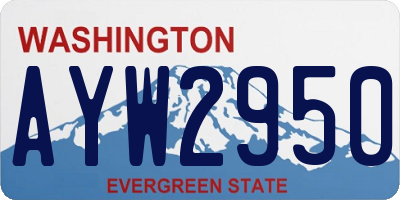WA license plate AYW2950