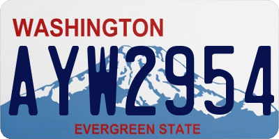 WA license plate AYW2954