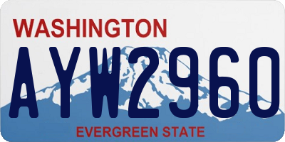 WA license plate AYW2960