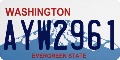 WA license plate AYW2961