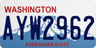 WA license plate AYW2962