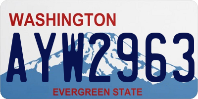 WA license plate AYW2963