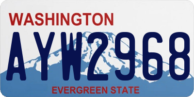 WA license plate AYW2968
