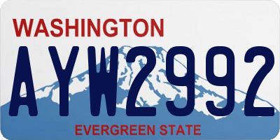 WA license plate AYW2992