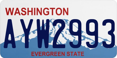 WA license plate AYW2993