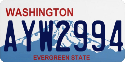WA license plate AYW2994