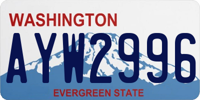 WA license plate AYW2996