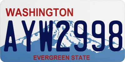 WA license plate AYW2998