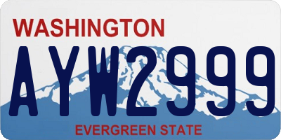 WA license plate AYW2999