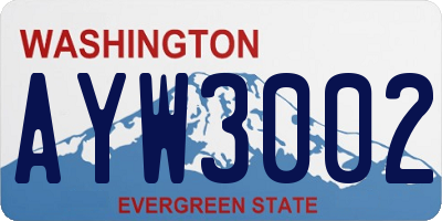 WA license plate AYW3002