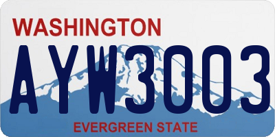 WA license plate AYW3003