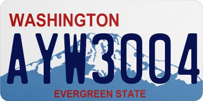 WA license plate AYW3004