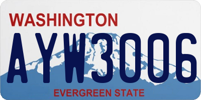 WA license plate AYW3006