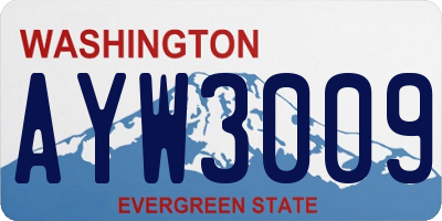 WA license plate AYW3009