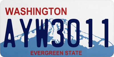 WA license plate AYW3011