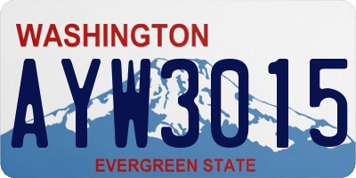 WA license plate AYW3015