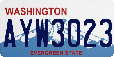 WA license plate AYW3023