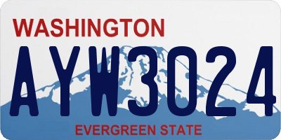 WA license plate AYW3024