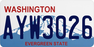 WA license plate AYW3026