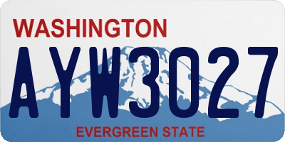 WA license plate AYW3027