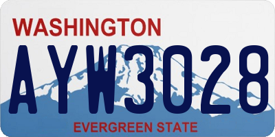 WA license plate AYW3028