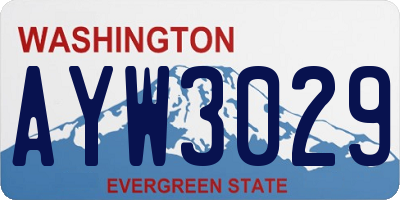 WA license plate AYW3029