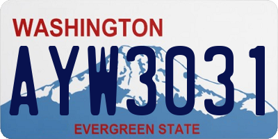 WA license plate AYW3031