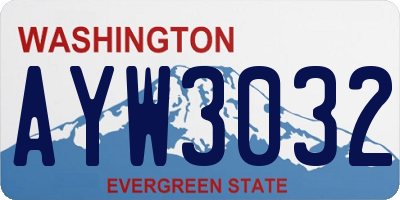 WA license plate AYW3032