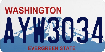 WA license plate AYW3034