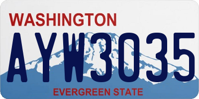 WA license plate AYW3035