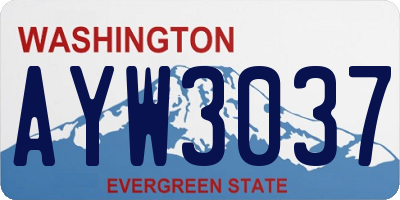 WA license plate AYW3037