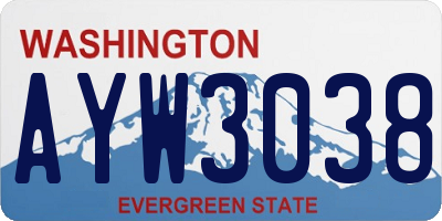 WA license plate AYW3038