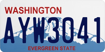 WA license plate AYW3041