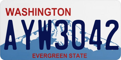 WA license plate AYW3042