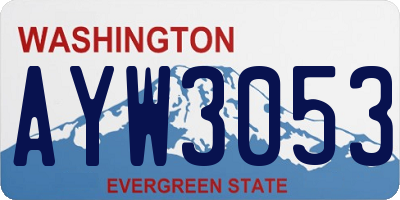 WA license plate AYW3053