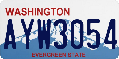 WA license plate AYW3054