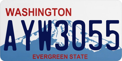 WA license plate AYW3055