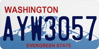 WA license plate AYW3057