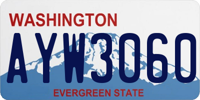 WA license plate AYW3060