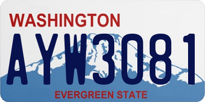 WA license plate AYW3081